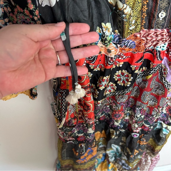 Johnny Was Tibby Jaime 3/4 Sleeve Silk Dress - Picture 7 of 10